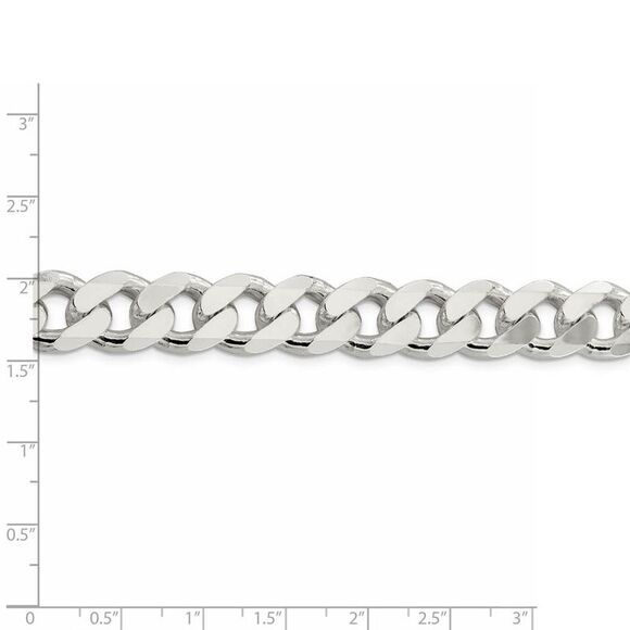 Men's 13mm Sterling Silver Solid Curb Chain Necklace, 20 Inch